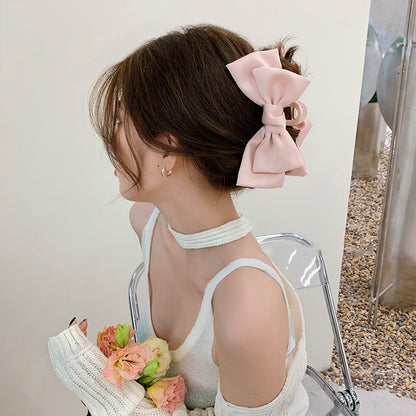 Plain Color XL Bow Ribbon Hair Claw