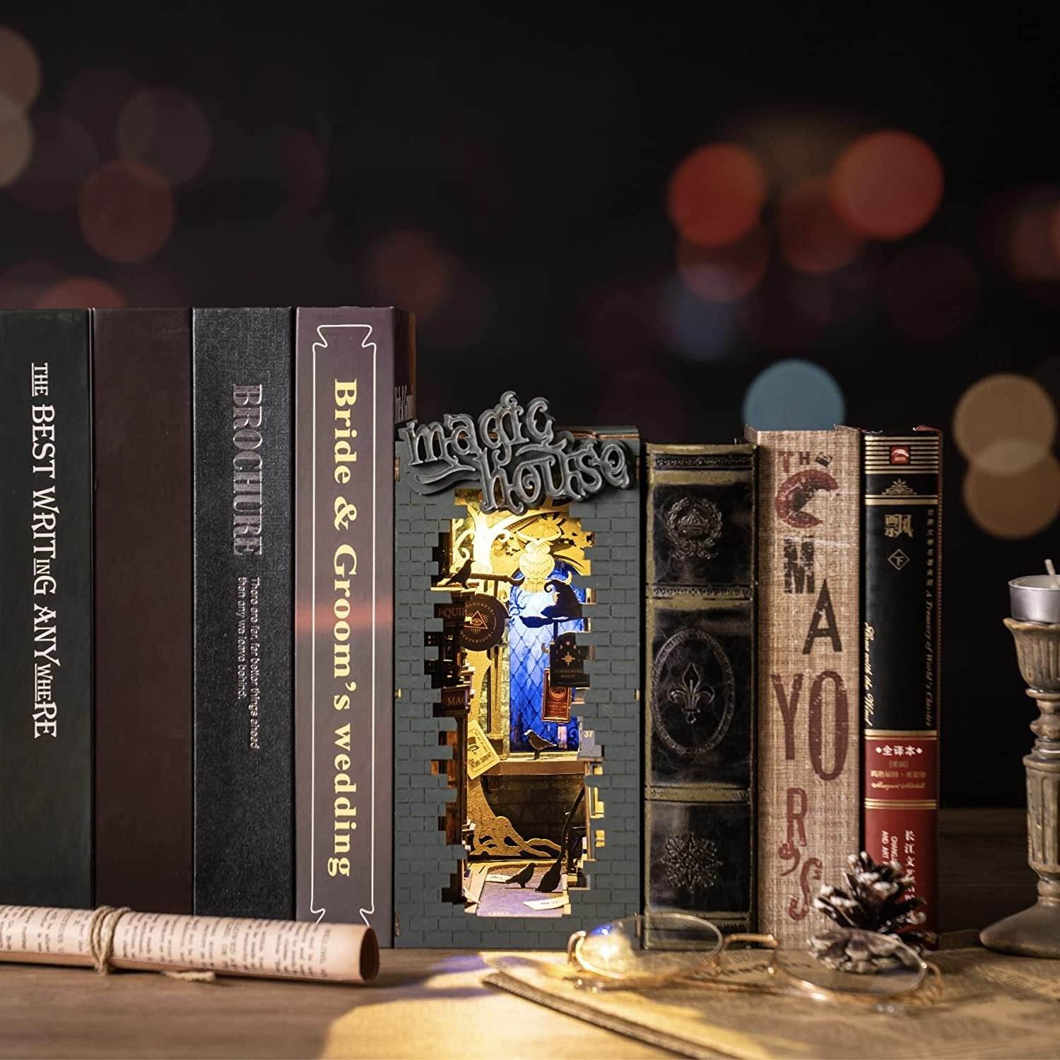 Robotime Rolife Book Nooks Series Stories In Books 4 Kinds DIY Wooden Miniature House Furniture Sakura Densya TGB01 Dropshipping - Here2Save