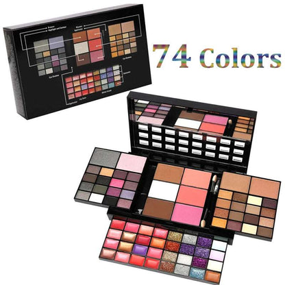 74 Colors Makeup Set Lip Gloss Blush Eyeshadow Highlight Combination Plate Wholesale Makeup Set