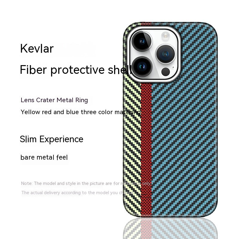 Funda protectora de fibra de carbono para teléfono móvil Kevlar