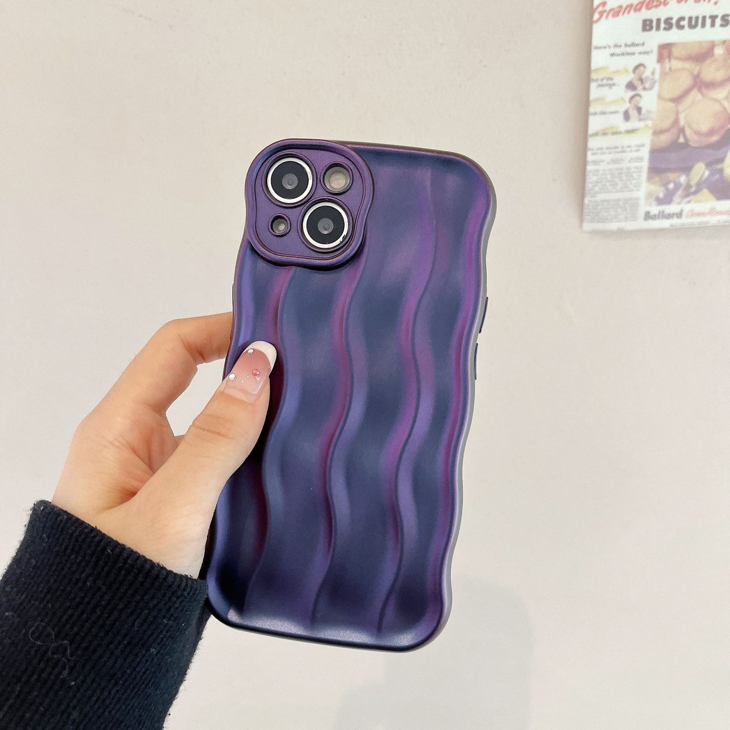 Funda para teléfono móvil sensible a las ondas de agua de color sólido