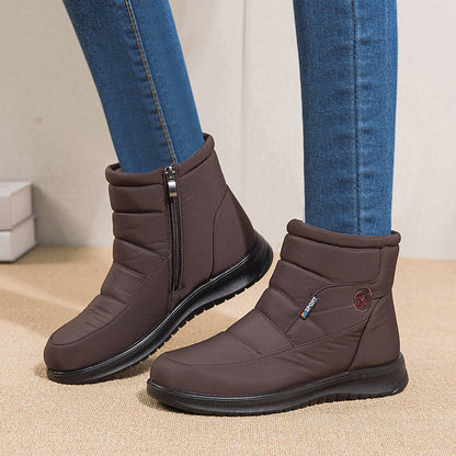 Ankle Boots For Women Non-slip Waterproof Snow Boots Flat Heels Warm Shoes