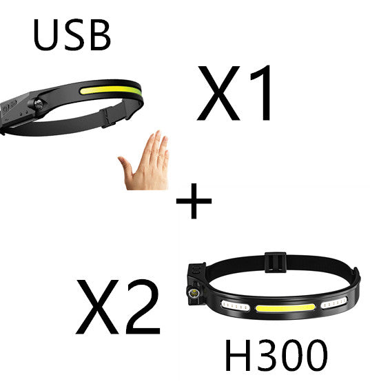 COB LED Induction Riding Headlamp Flashlight USB Rechargeable Waterproof Camping Headlight With All Perspectives Hunting Light - Here2Save