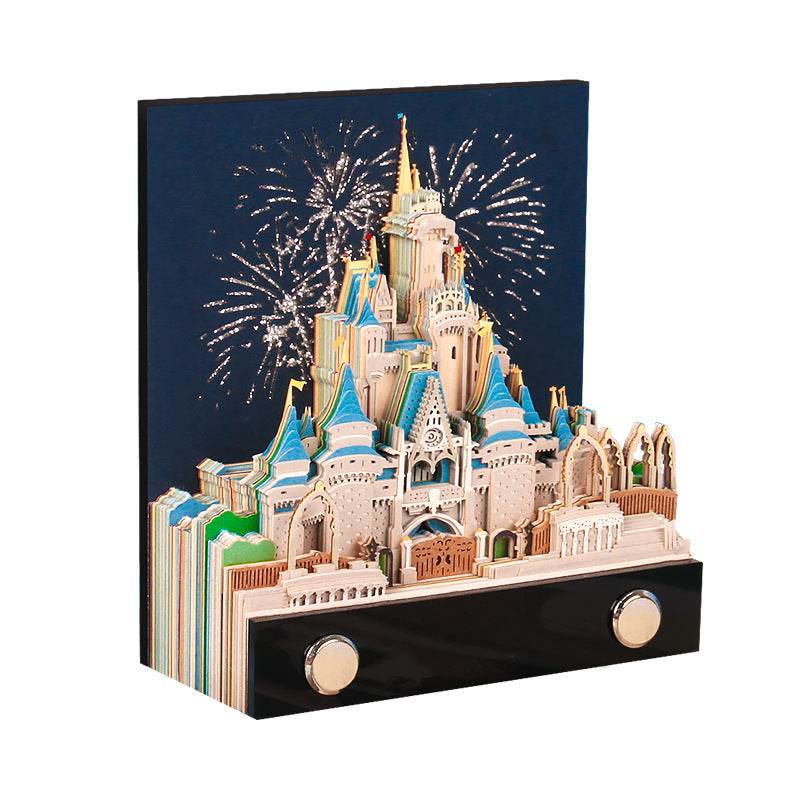 Three-dimensional Note Paper Carving Model Fairy Tale Castle Art - Here2Save