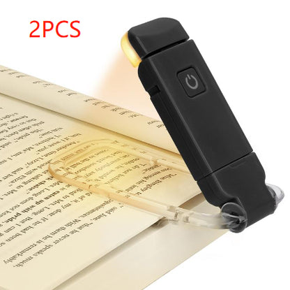 Luz LED recargable por USB para lectura de libros, brillo ajustable, protección ocular, Clip, luz de libro, marcapáginas portátil, luz de lectura