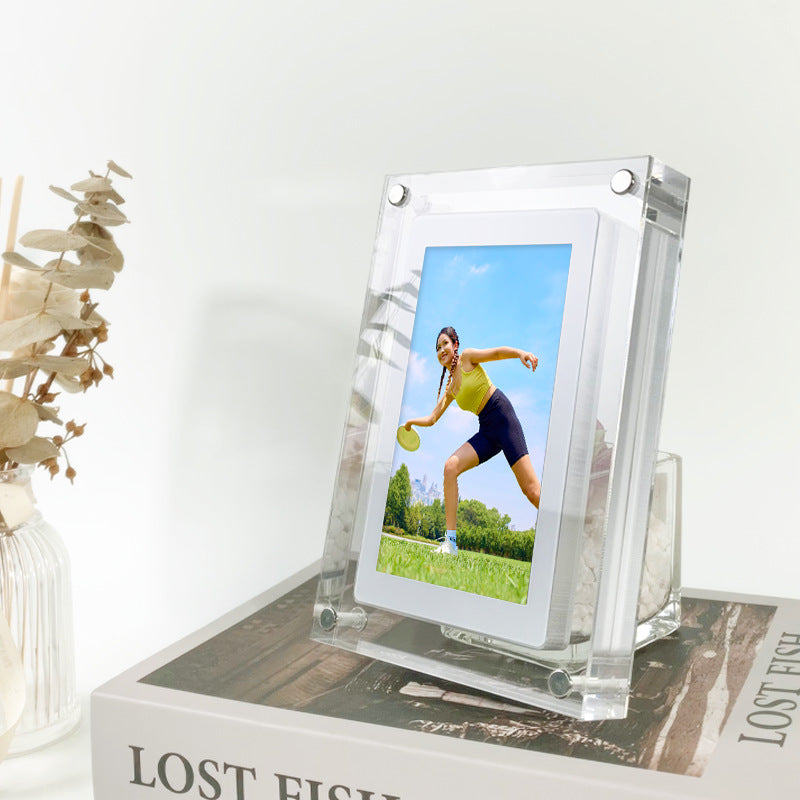 Digital Picture Frame Acrylic Video Player Digital Photo Frame Vertical Display With 1GB And Battery Type C Video Frame Gift For Loved - Here2Save