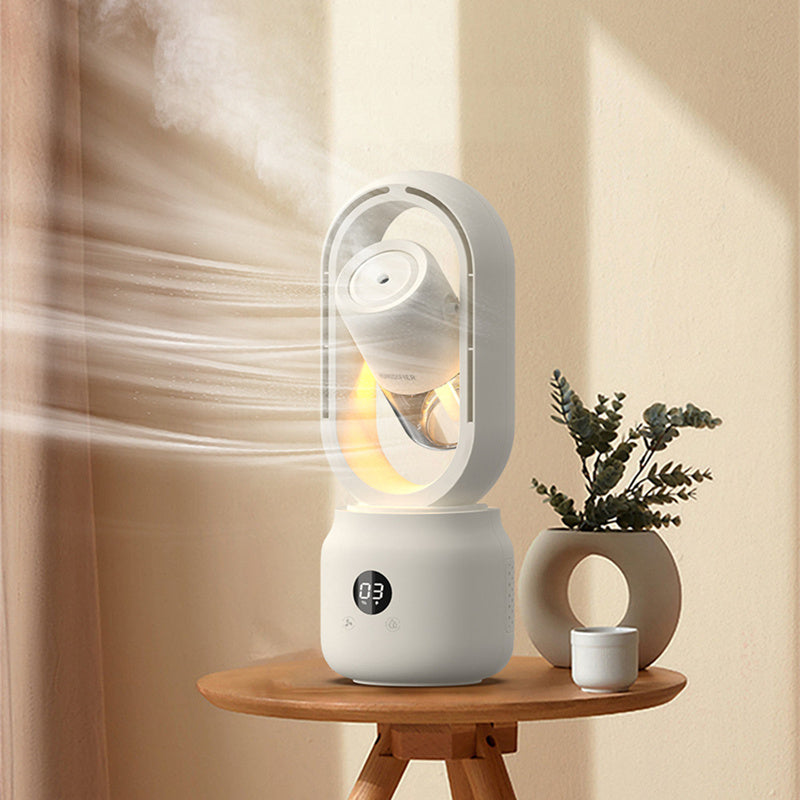 Summer Water Cooled Spray Mist Electric Fan USB Rechargeable Portable Wireless Air Humidifier Bladeless Ventilator Table Fan - Here2Save