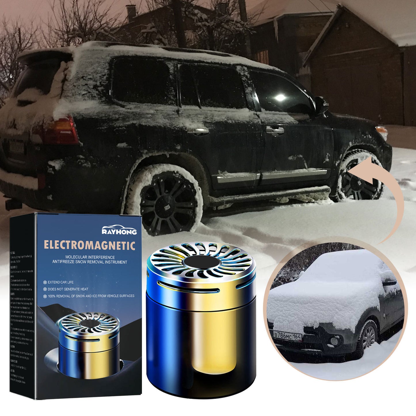 Car Microwave Molecular Deicing Instrument Car Interior Accessories Vehicle Aromatherapy Snow Removal Deicer Antifreeze Tools