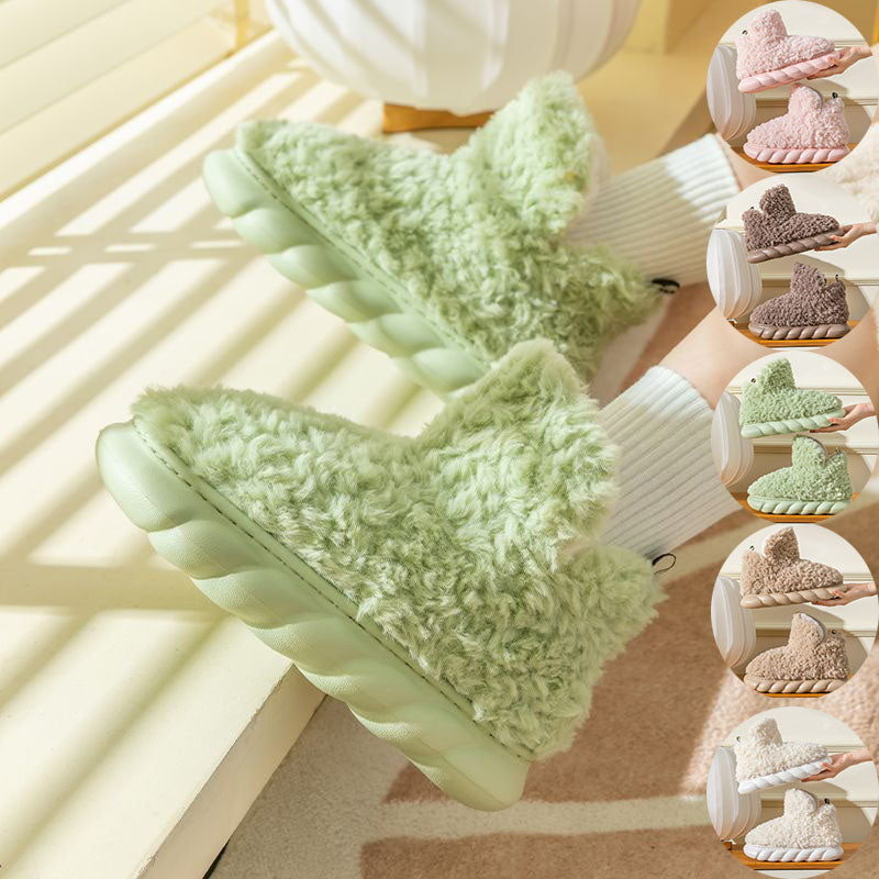 Winter Package Heeled Waterproof Home Indoor And Outdoor Wear Cute High Helper Cotton Slippers - Here2Save