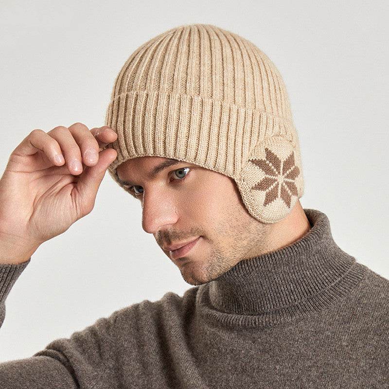 Thermal Knitting Woolen Cap Men's Fleece-lined Thickened Winter Trending Products - Here2Save