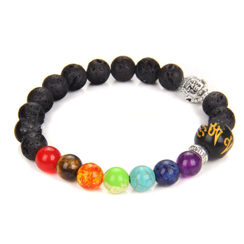 Pulsera de Siete Chakras de Piedra Natural