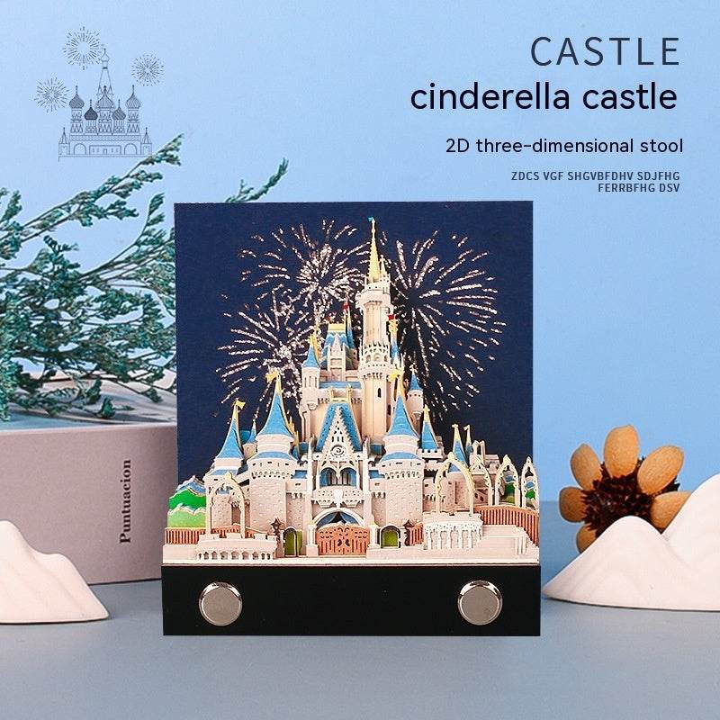 Three-dimensional Note Paper Carving Model Fairy Tale Castle Art - Here2Save