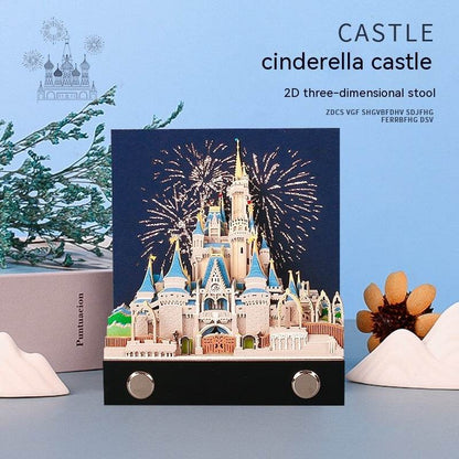 Three-dimensional Note Paper Carving Model Fairy Tale Castle Art - Here2Save