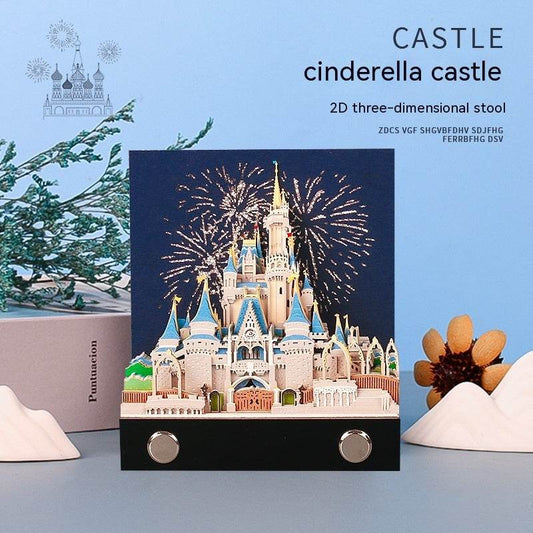 Three-dimensional Note Paper Carving Model Fairy Tale Castle Art - Here2Save