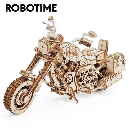 Robotime Rokr Cruiser Motorcycle DIY Wooden Model 420 Pcs Building Block Kits Funny Toys Gifts For Children Adults Dropshipping - Here2Save