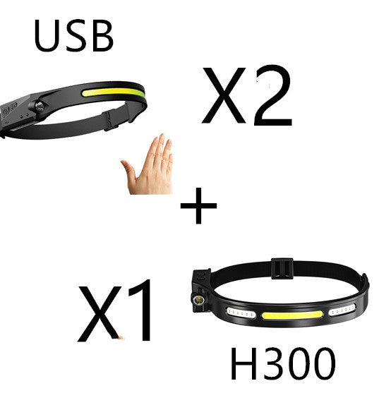 COB LED Induction Riding Headlamp Flashlight USB Rechargeable Waterproof Camping Headlight With All Perspectives Hunting Light - Here2Save