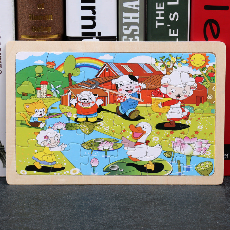 Cartoon Pictures 24 Pieces Of Wooden Jigsaw Puzzle