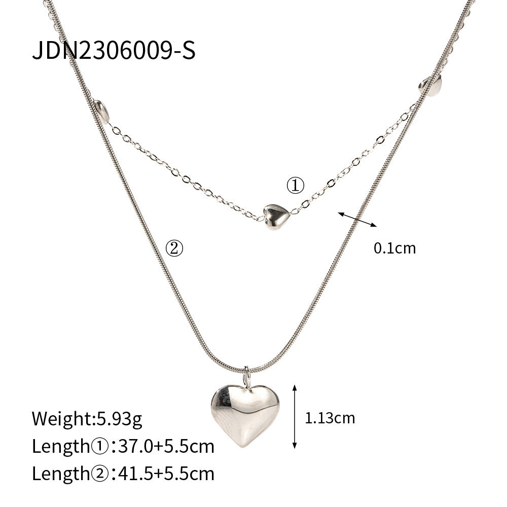 Love Double-layer Necklace 18K Gold-plated Collarbone Necklace