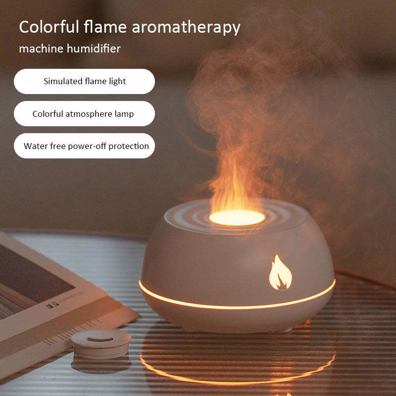 Flame Humidifier Aromatherapy Diffuser 7 Colors Light Home Air Humidifier 130ML USB Room Fragrance Essential Oil Diffuser - Here2Save