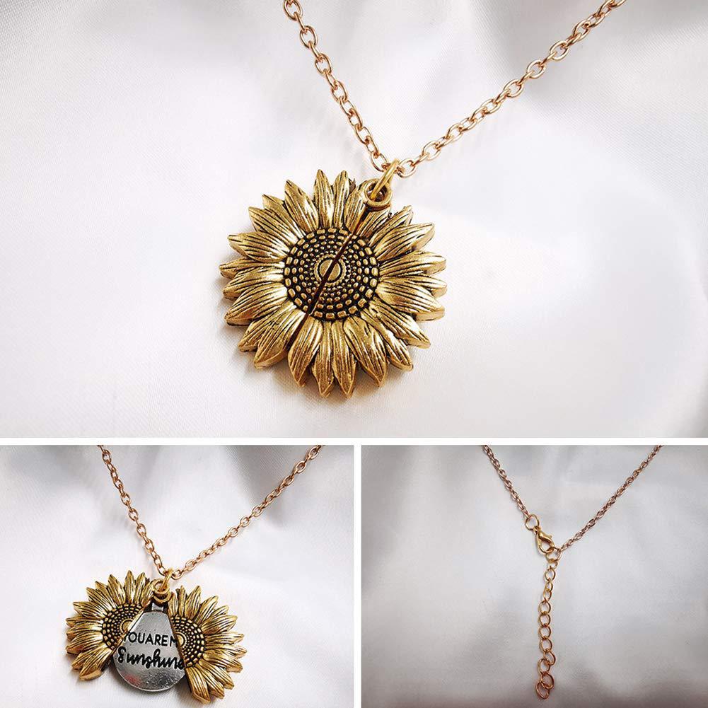 You Are My Sunshine Sunflower Necklace Women Men - Here2Save