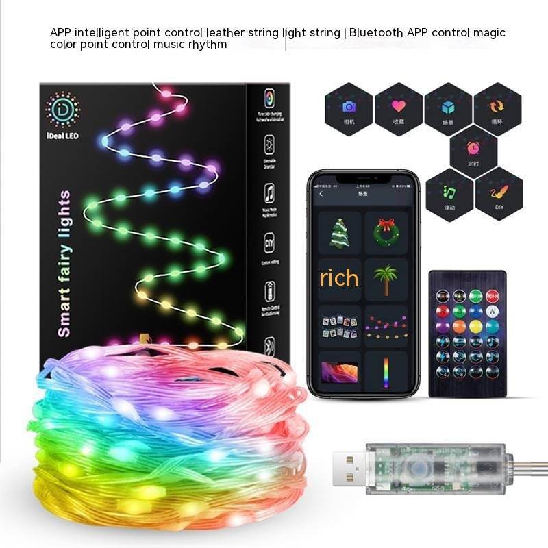Smart Point Control Voice Control Lighting Chain Mobile Phone Bluetooth APP Control - Here2Save