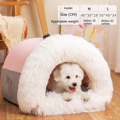 New Splice Portable Pet Nest Portable Autumn And Winter Warm Dog Nest Moisture-proof Long Fur Cat Nest Cross Border Pet Nest - Here2Save