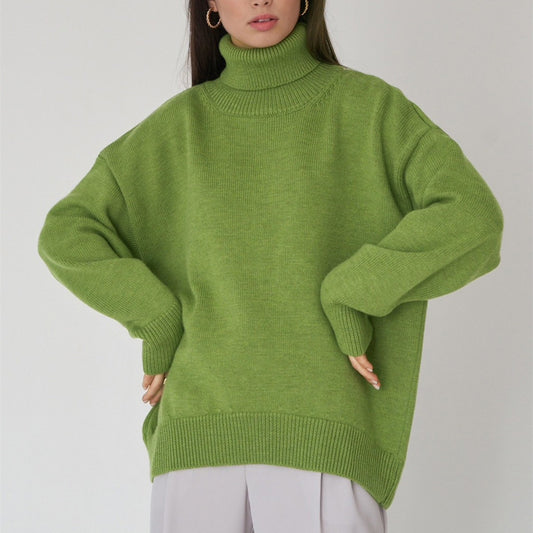 Women's Fashionable All-match Solid Color Turtleneck Sweater