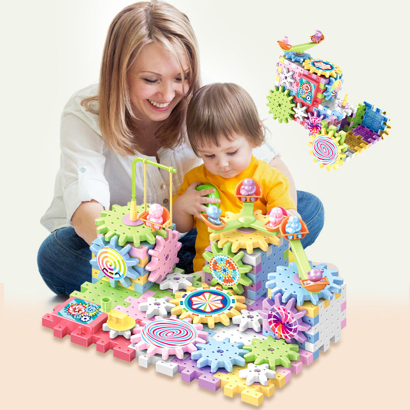 Variety Of Electric Building Blocks Inserting Puzzle Large Particles Puzzle Set 3-6 Years Old