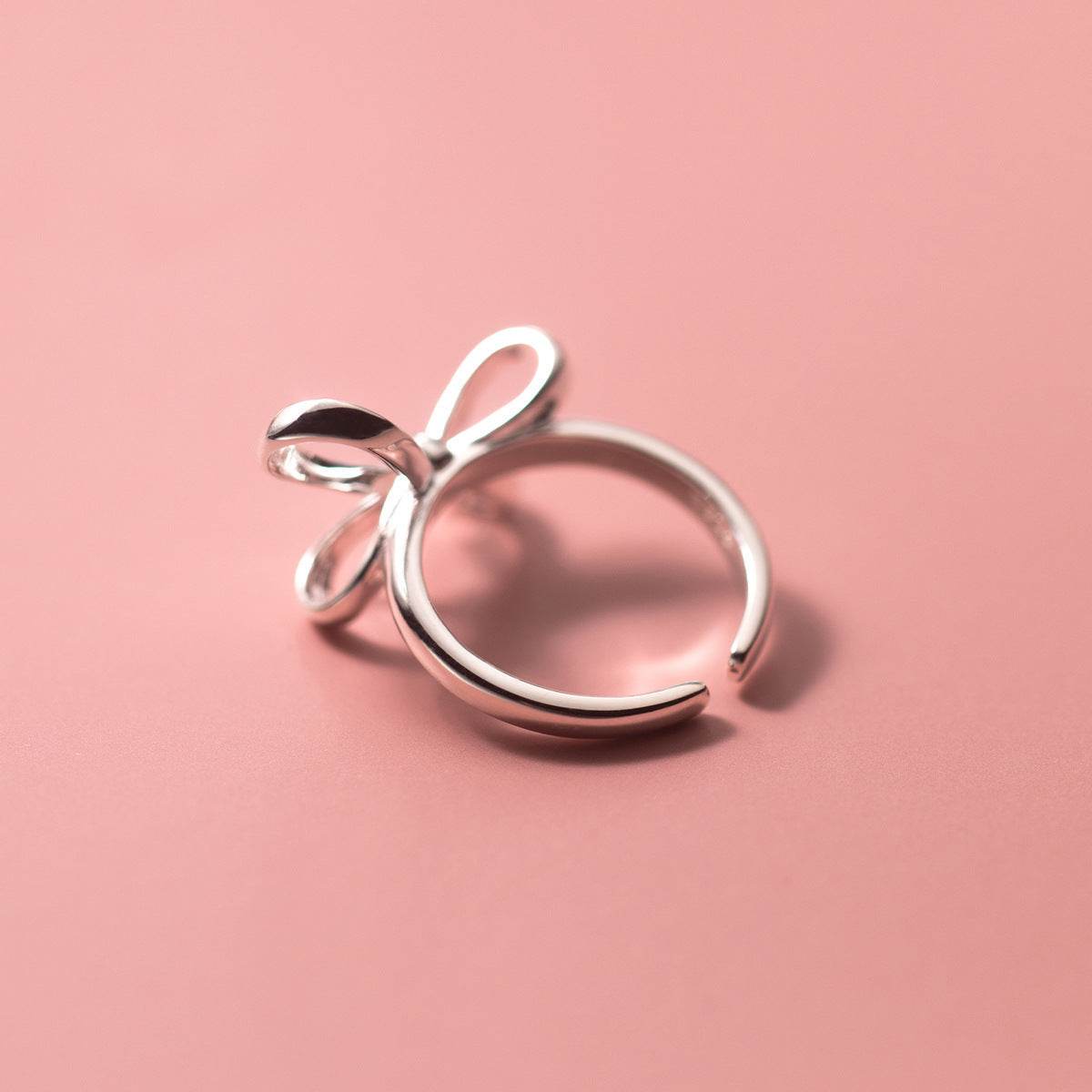 S925 Silver Bow Ring Fashionable Simple Line Women's Jewelry - Here2Save