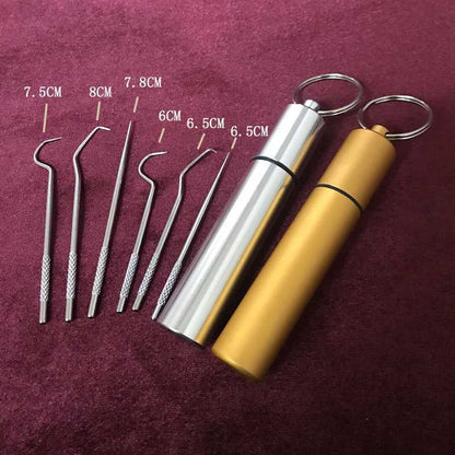 Stainless Steel Toothpick 304 Household Portable Cleaning Tool Toothpick Set 7pcs - Here2Save