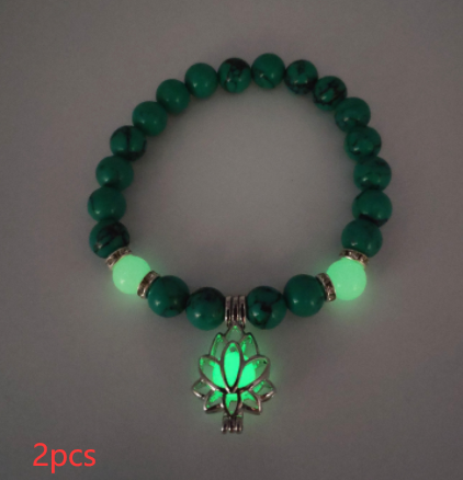 Energy Luminous Lotus Natural Stone Bracelet Yoga Healing Luminous Glow In The Dark Charm Beads Bracelet For Men Women Prayer Buddhism - Here2Save