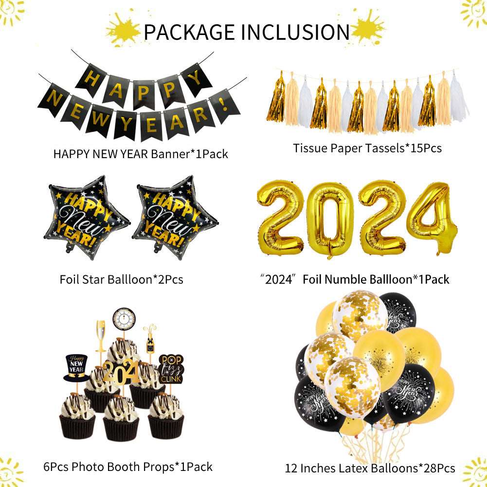 2024 New Year Suit Party Decoration Layout