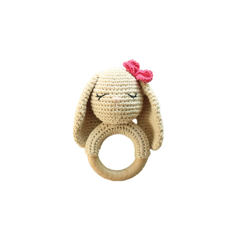 DIY Baby Handmade Wool Crochet Rabbit Rattle Toy