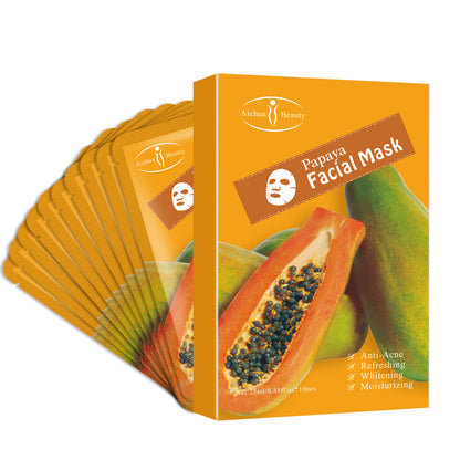 Hoja de mascarilla hidratante de papaya para mujer