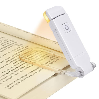 Luz LED recargable por USB para lectura de libros, brillo ajustable, protección ocular, Clip, luz de libro, marcapáginas portátil, luz de lectura