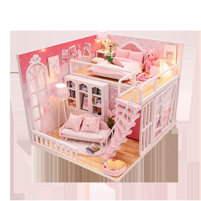 Stable Happiness Hut Hand-assembled Doll House Mini Scene Wooden House - Here2Save