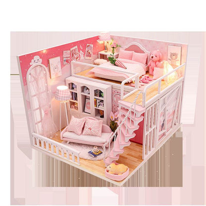 Stable Happiness Hut Hand-assembled Doll House Mini Scene Wooden House - Here2Save