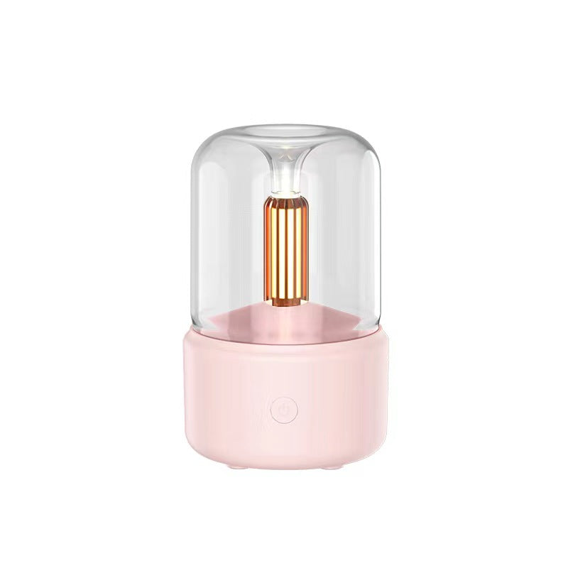 Atmosphere Light Humidifier Candlelight Aroma Diffuser Portable 120ml Electric USB Air Humidifier Cool Mist Maker Fogger 8-12 Hours With LED Night Light - Here2Save