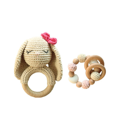 DIY Baby Handmade Wool Crochet Rabbit Rattle Toy