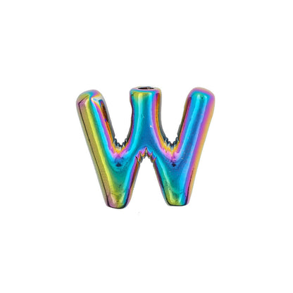 Colorful Balloon Letter Rainbow Couple Necklace Copper Pendant Accessories