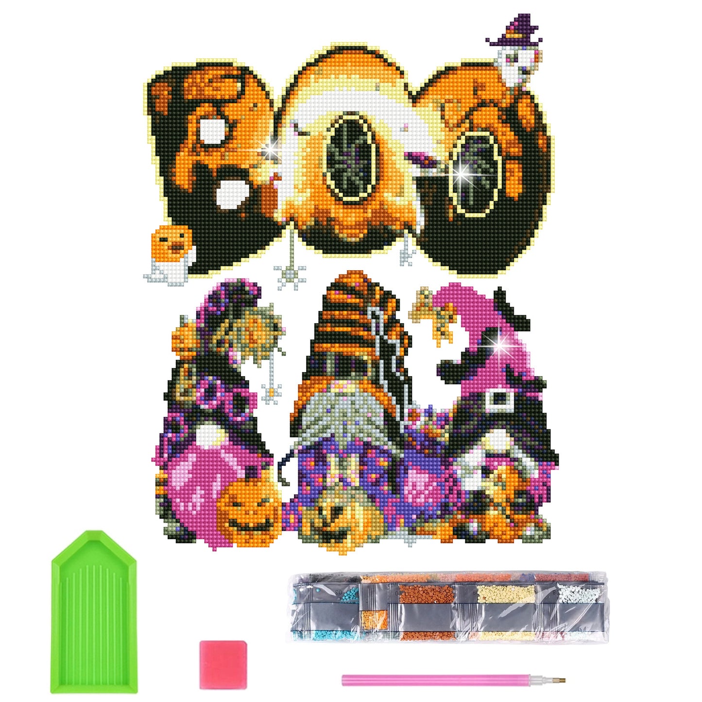 Cartoon Halloween Round Diamond Sticker