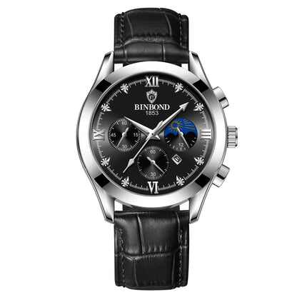 Waterproof Luminous Calendar Men's Fashion Genuine Leather Watch - Here2Save