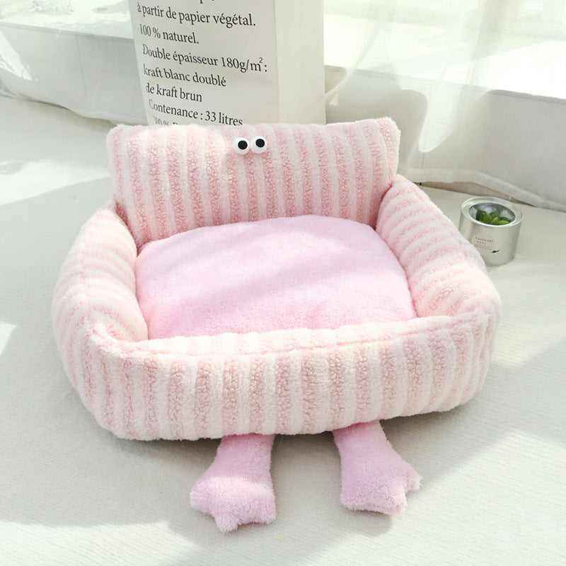 Autumn And Winter Pet Bed Big Eye Series Detachable