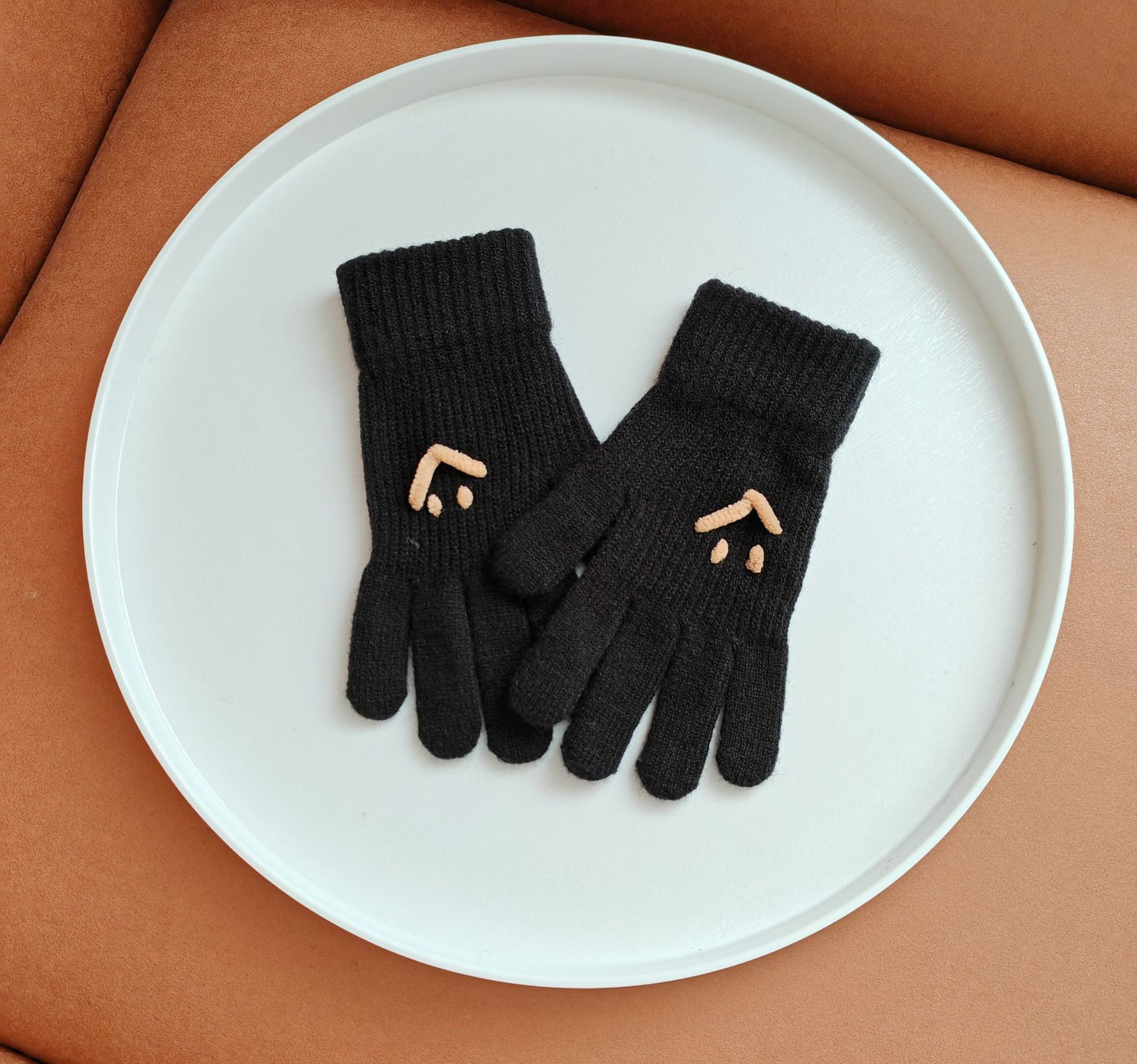 Magnetic Gloves Five Finger Cute Thickening Wool Cycling Thermal Knitting Gloves Autumn And Winter