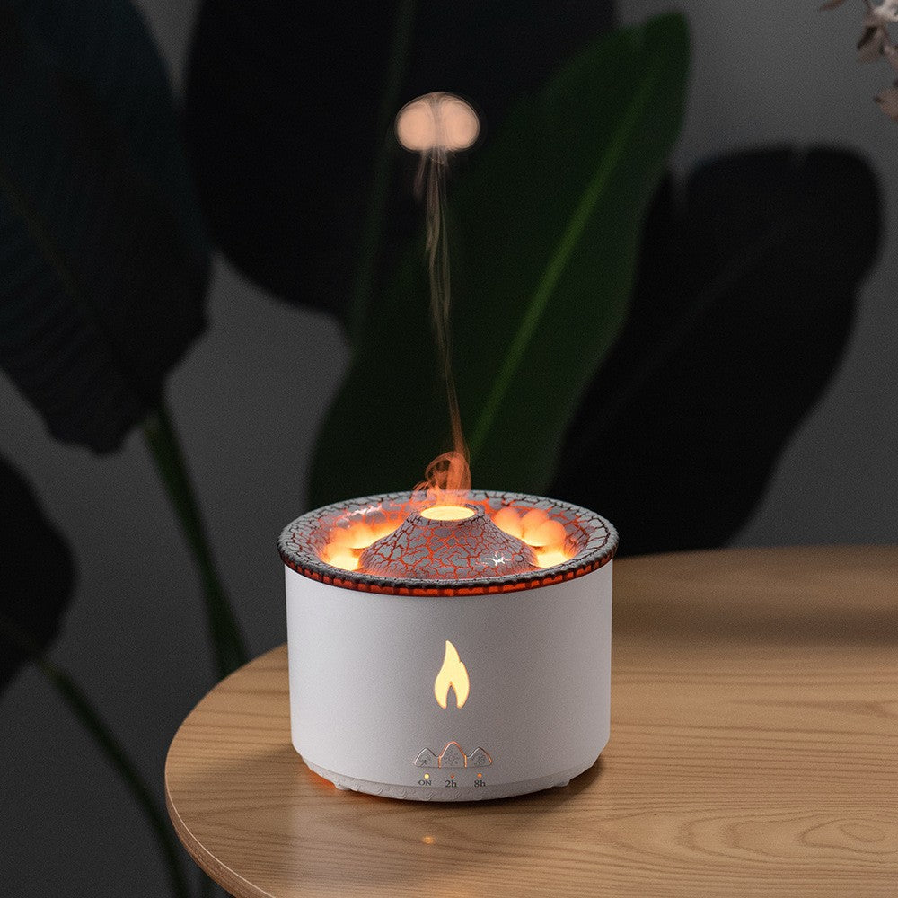 New Creative Ultrasonic Essential Oil Humidifier Volcano Aromatherapy Machine Spray Jellyfish Air Flame Humidifier Diffuser - Here2Save