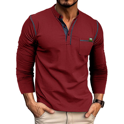 Camisa de manga larga a juego de colores para hombre