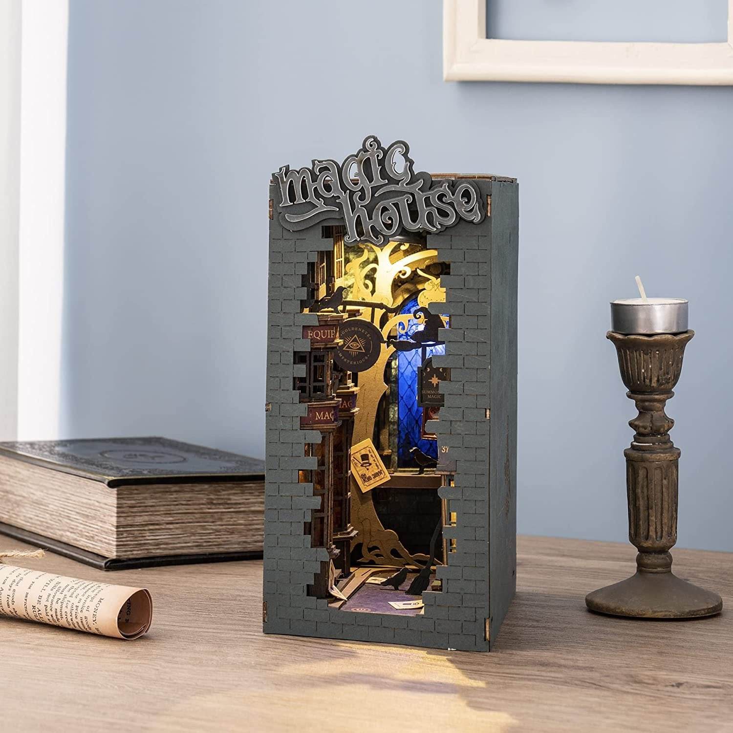 Robotime Rolife Book Nooks Series Stories In Books 4 Kinds DIY Wooden Miniature House Furniture Sakura Densya TGB01 Dropshipping - Here2Save