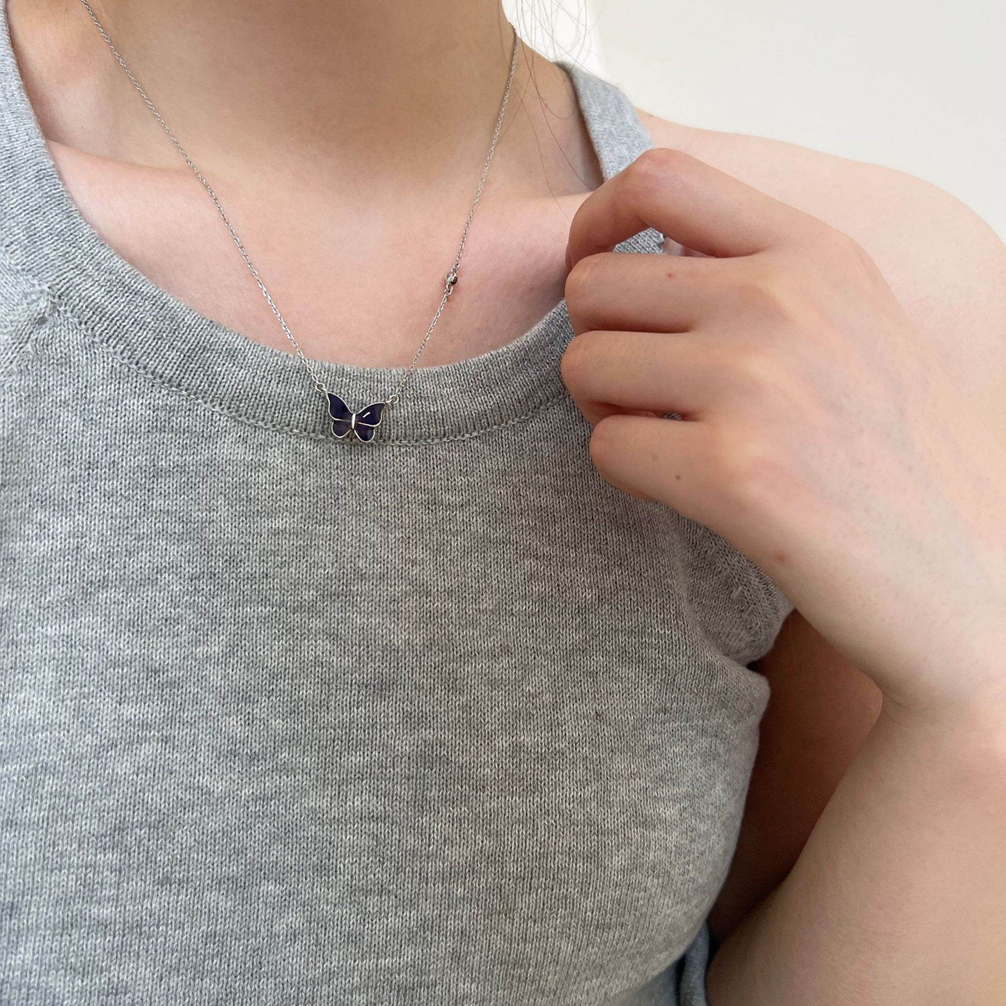 S925 Sliver Color-changed Butterfly Necklace Fashion Novelty Jewelry - Here2Save