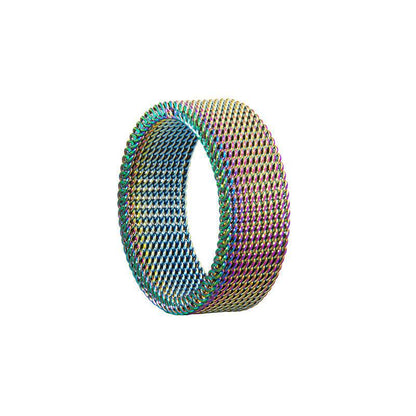 Titanium Steel Woven Mesh Deformation Ring - Here2Save