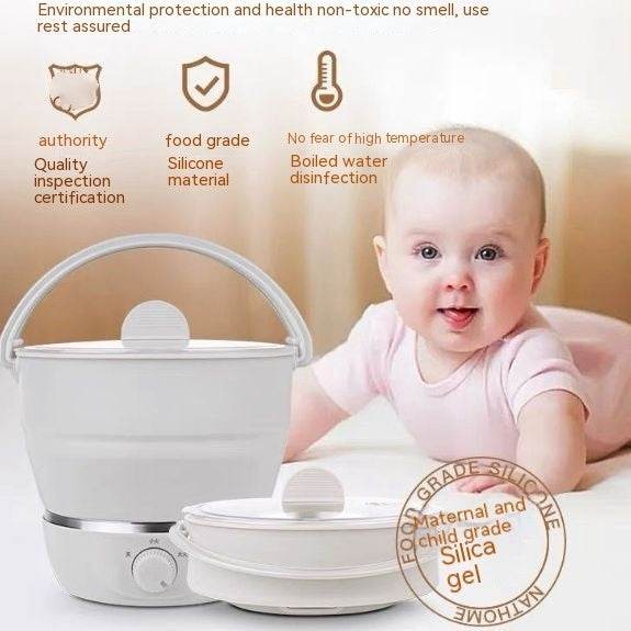 Portable Travel Folding Electric Cooker Multifunctional Electric Hot Pot Food Grade Silicone Dormitory Mini Electric Cooker - Here2Save